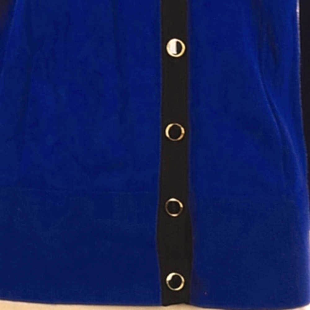 💙 Beautifully Tailored Cobalt Blue & Black Color Block Sweater Cardigan - M - Picture 5 of 12